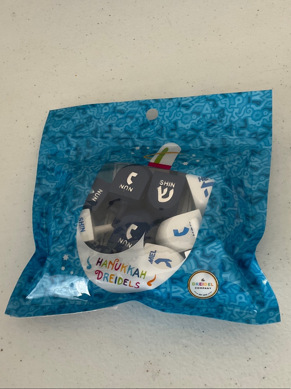 Hanukkah Dreidels Set - Blue & White
